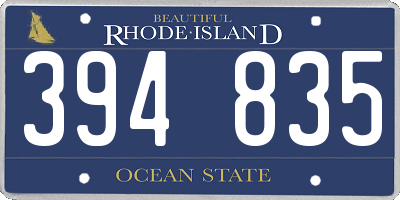 RI license plate 394835