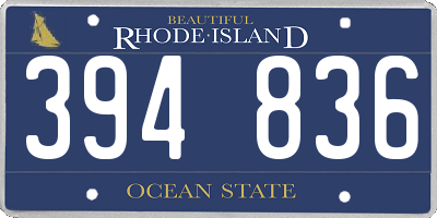 RI license plate 394836