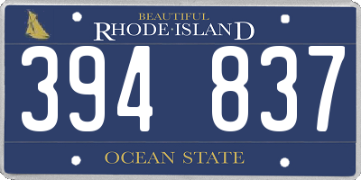RI license plate 394837