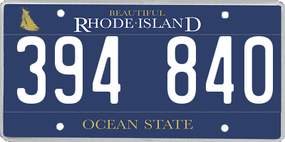 RI license plate 394840