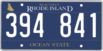 RI license plate 394841