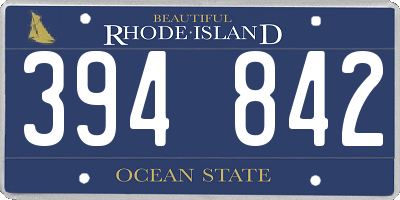 RI license plate 394842