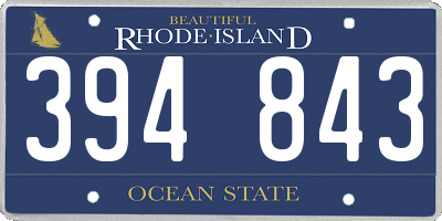 RI license plate 394843