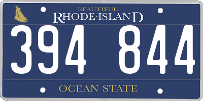 RI license plate 394844