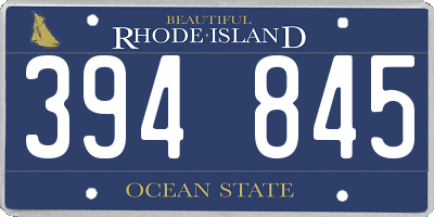 RI license plate 394845