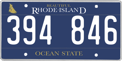 RI license plate 394846