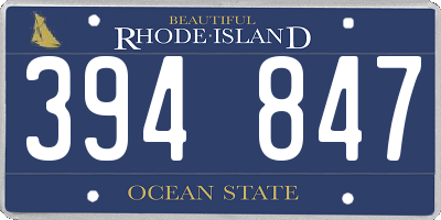 RI license plate 394847