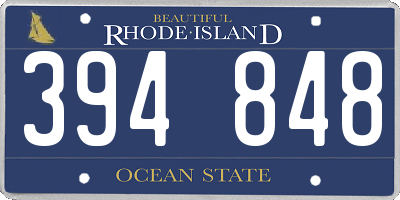 RI license plate 394848