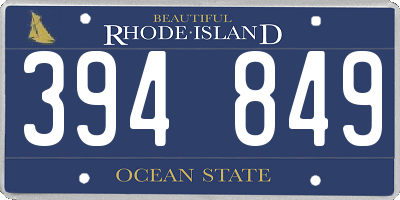 RI license plate 394849