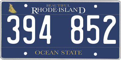 RI license plate 394852