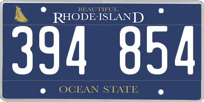 RI license plate 394854