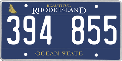 RI license plate 394855