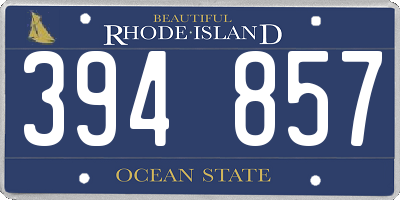 RI license plate 394857