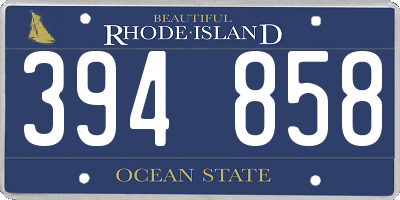 RI license plate 394858