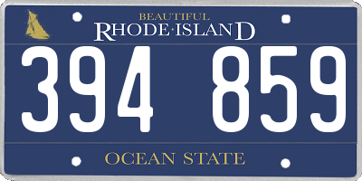 RI license plate 394859