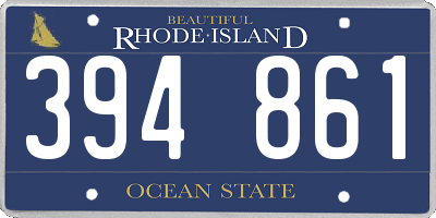RI license plate 394861