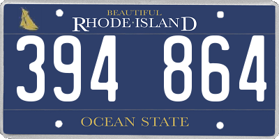 RI license plate 394864