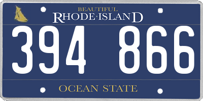 RI license plate 394866