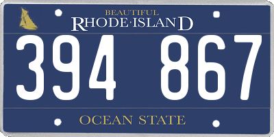 RI license plate 394867