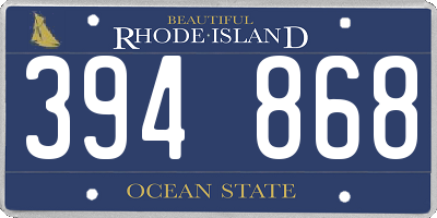RI license plate 394868
