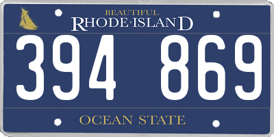 RI license plate 394869