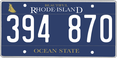RI license plate 394870