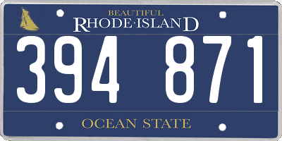 RI license plate 394871