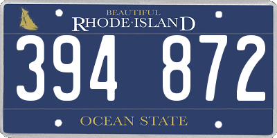 RI license plate 394872