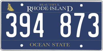 RI license plate 394873