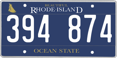 RI license plate 394874