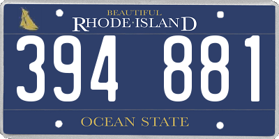 RI license plate 394881