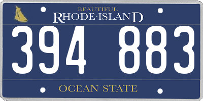 RI license plate 394883
