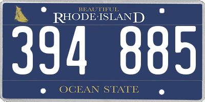 RI license plate 394885