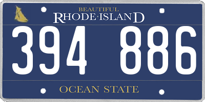 RI license plate 394886