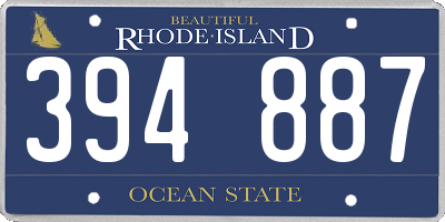 RI license plate 394887