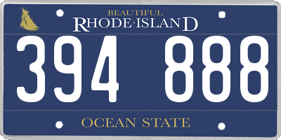 RI license plate 394888