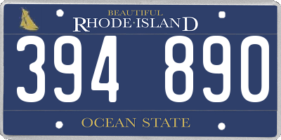RI license plate 394890