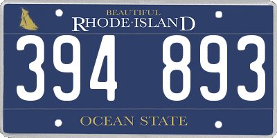 RI license plate 394893