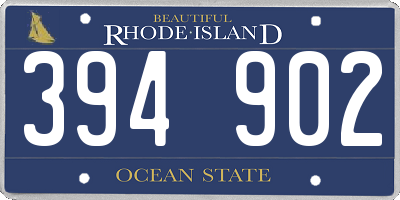RI license plate 394902