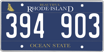 RI license plate 394903