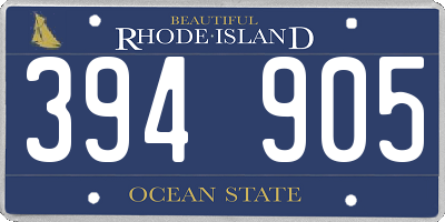 RI license plate 394905