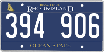 RI license plate 394906