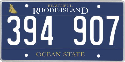 RI license plate 394907