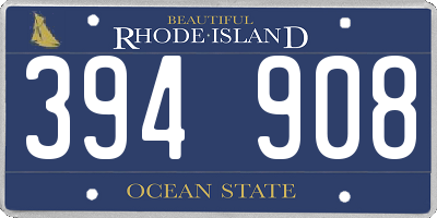 RI license plate 394908