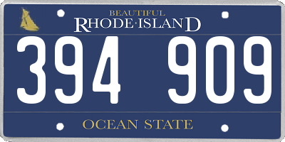 RI license plate 394909