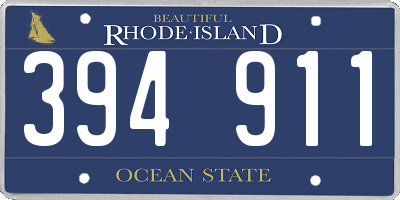 RI license plate 394911