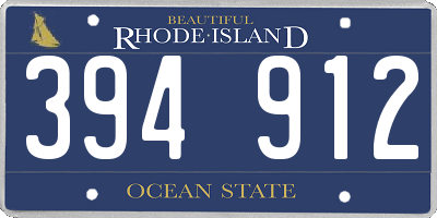 RI license plate 394912