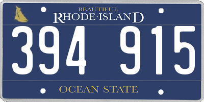 RI license plate 394915
