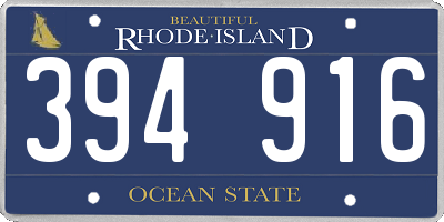 RI license plate 394916