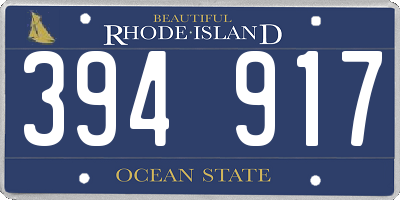 RI license plate 394917